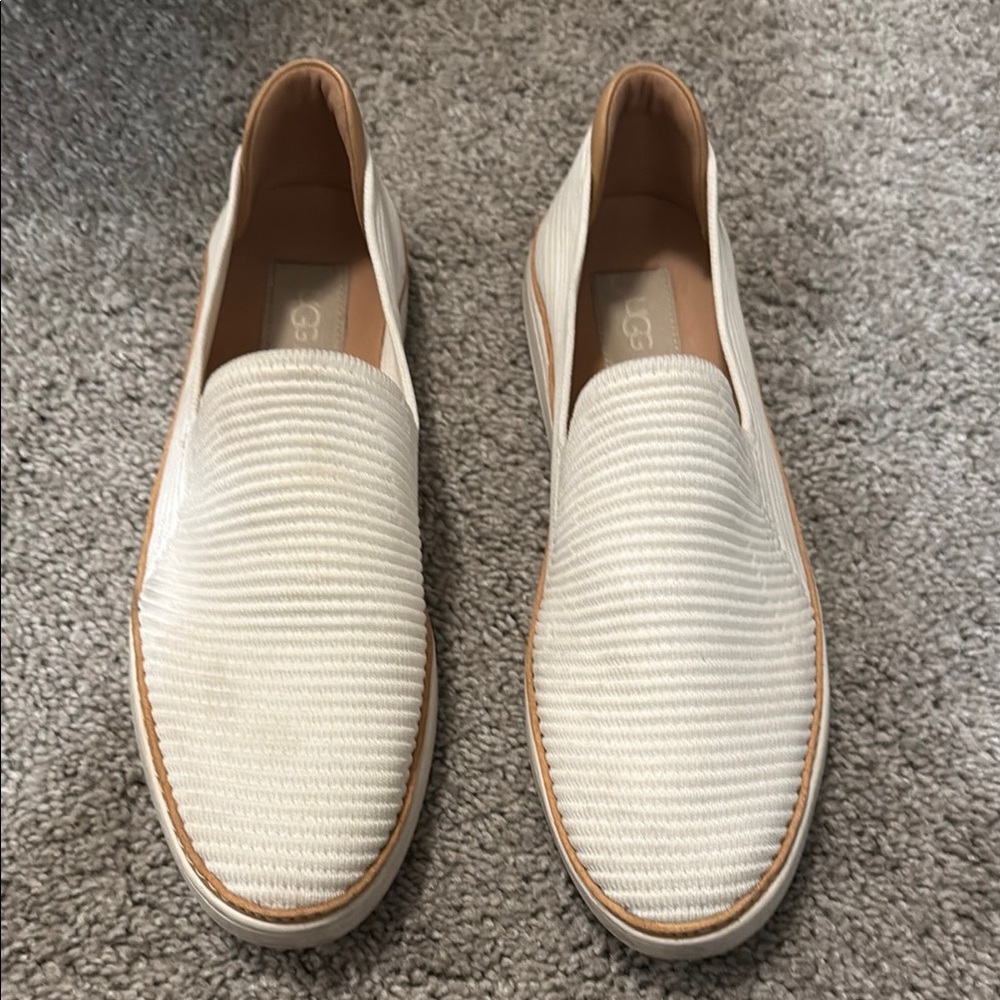 UGG Sammy Slip On, Knit Sneaker, White, 9.5